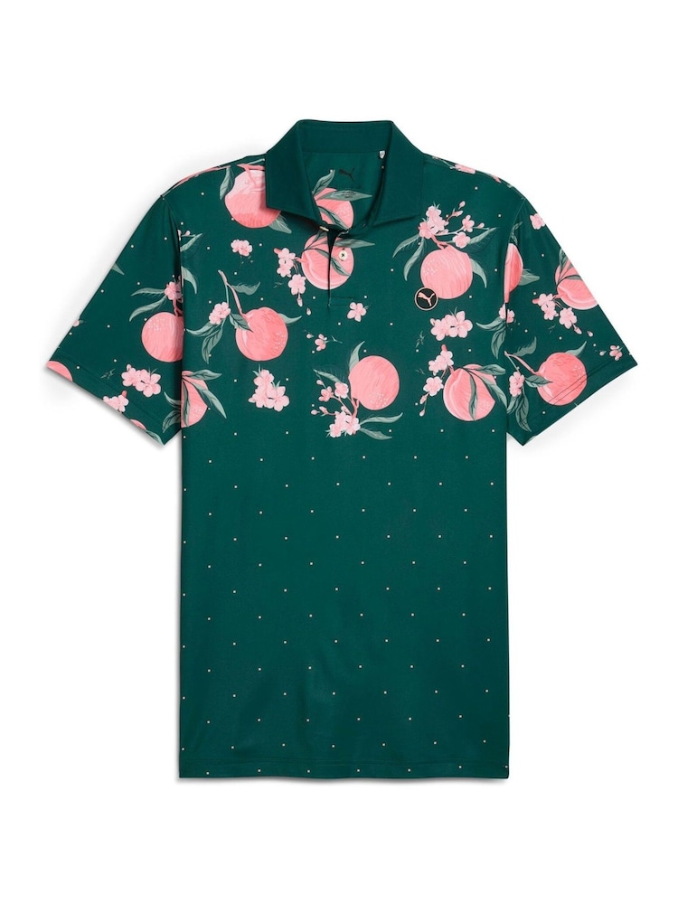 Puma Green Mens Mattr Freshly Picked Golf Polo Shirt - Image 1 of 2
