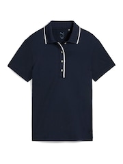 Puma Blue Womens Cloudspun Bridges Short Sleeve Golf Polo Shirt - Image 1 of 2