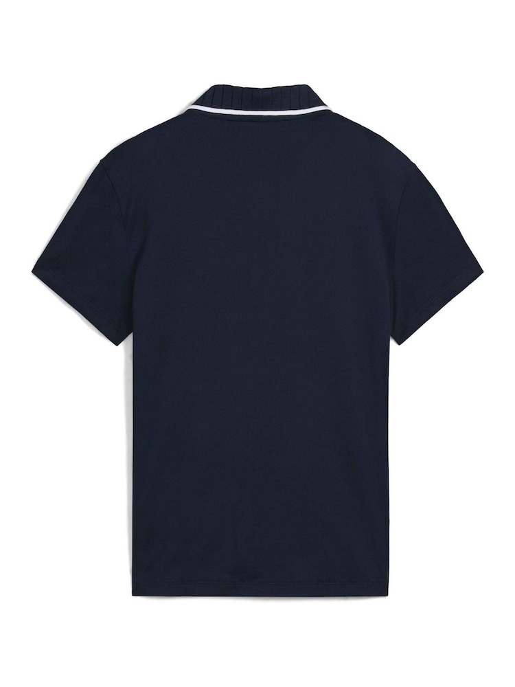 Puma Blue Womens Cloudspun Bridges Short Sleeve Golf Polo Shirt - Image 2 of 2