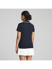 Puma Blue Womens Cloudspun Bridges Short Sleeve Golf Polo Shirt - Image 3 of 3