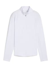 Puma White Womens Pure 20 Quarter-Zip Sweat Top - Image 1 of 2