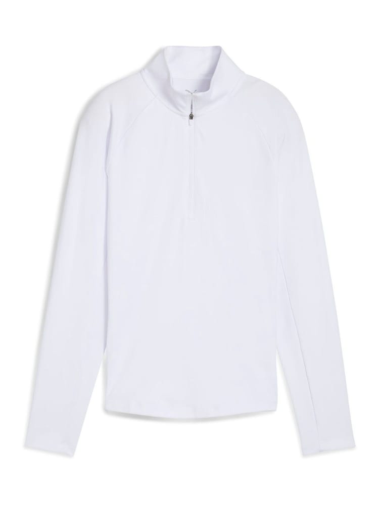 Puma White Womens Pure 20 Quarter-Zip Sweat Top - Image 1 of 2