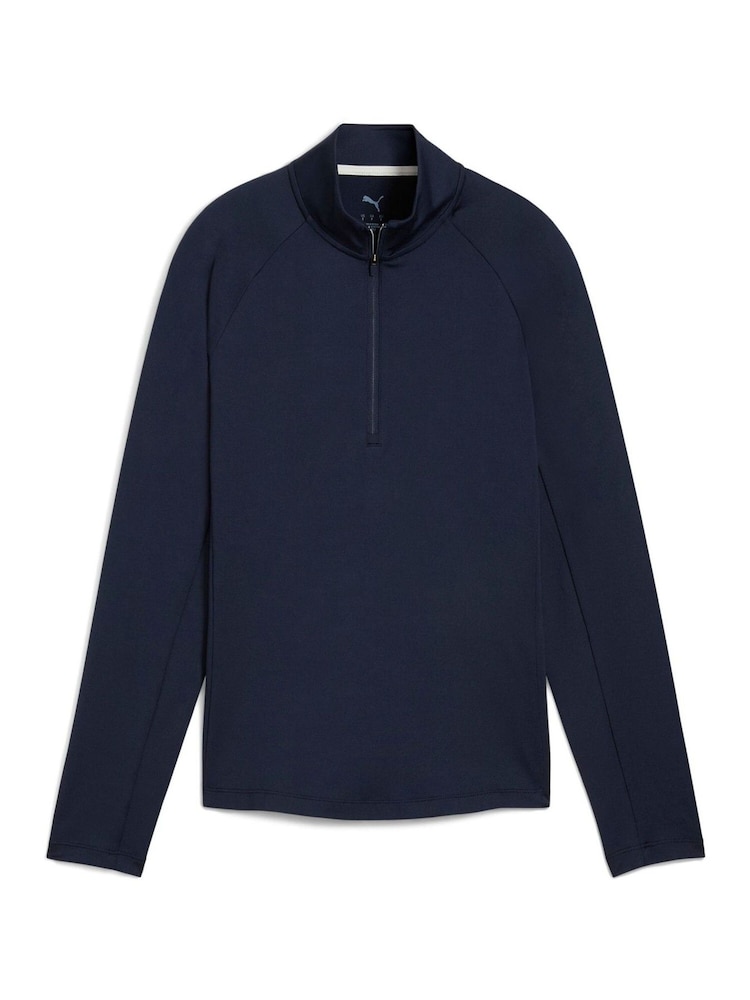 Puma Blue Womens Pure 20 Quarter-Zip Sweat Top - Image 1 of 2