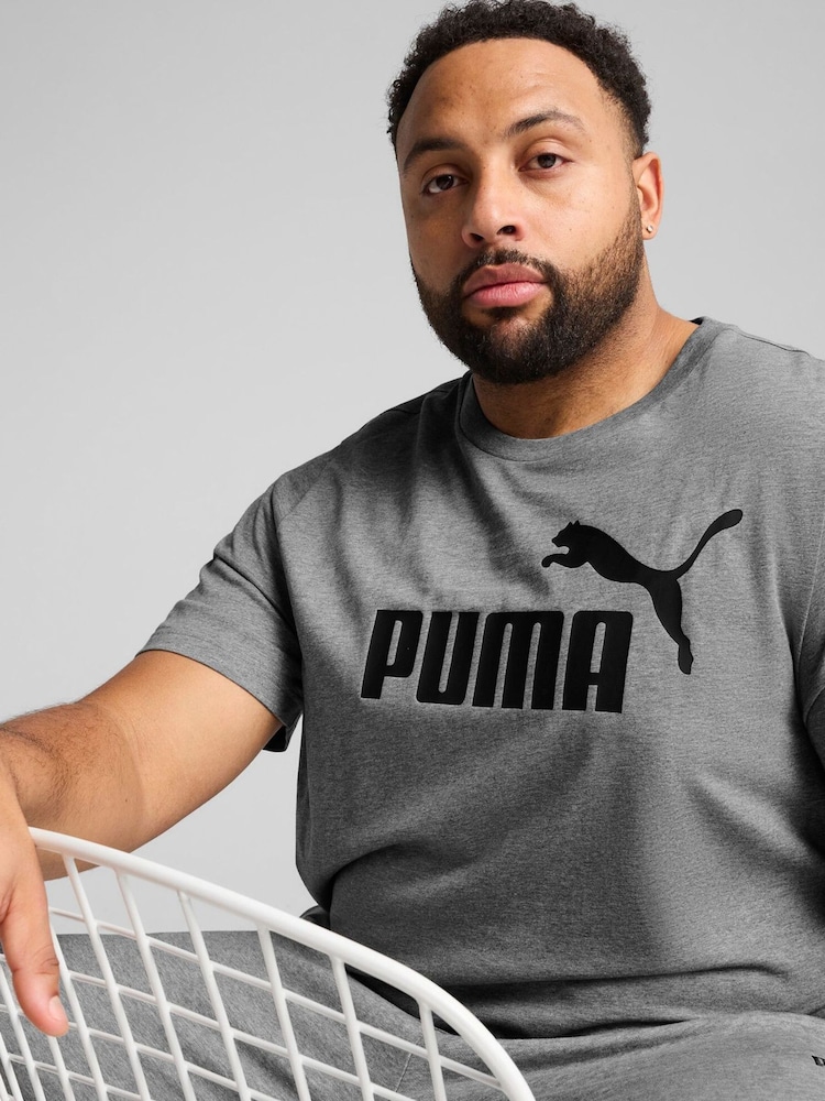 Puma Grey Mens Essentials No. 1 Logo T-Shirt - Image 3 of 5