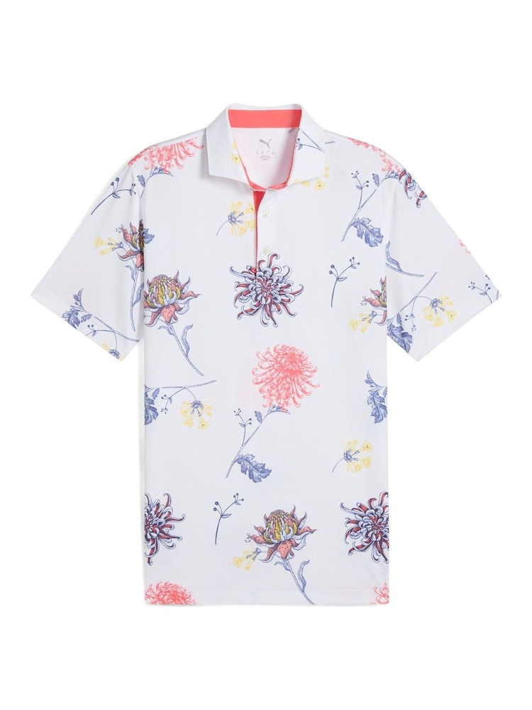 Puma White Mens Mattr Dahlia Polo Shirt - Image 1 of 1