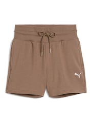 Puma Brown Womens WARDROBE ESS 4 Shorts - Image 2 of 3