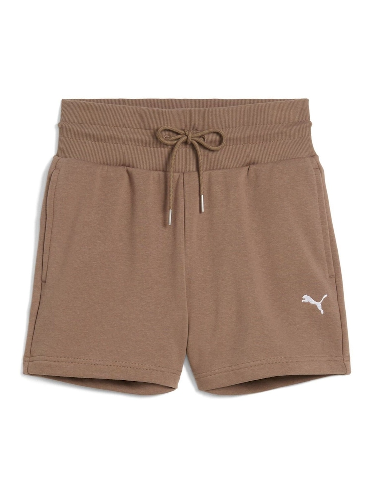 Puma Brown Womens WARDROBE ESS 4 Shorts - Image 2 of 3