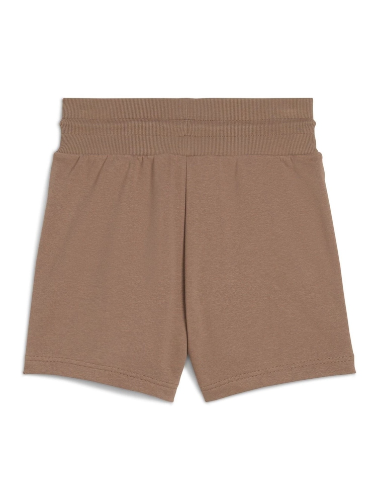 Puma Brown Womens WARDROBE ESS 4 Shorts - Image 3 of 3