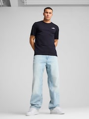 Puma Blue ESS Small No 1 Logo 100% Cotton T-Shirt - Image 1 of 3