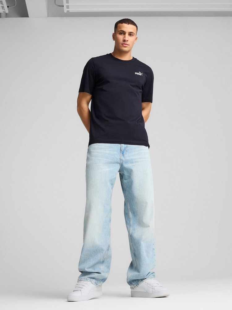 Puma Blue ESS Small No 1 Logo 100% Cotton T-Shirt - Image 1 of 3