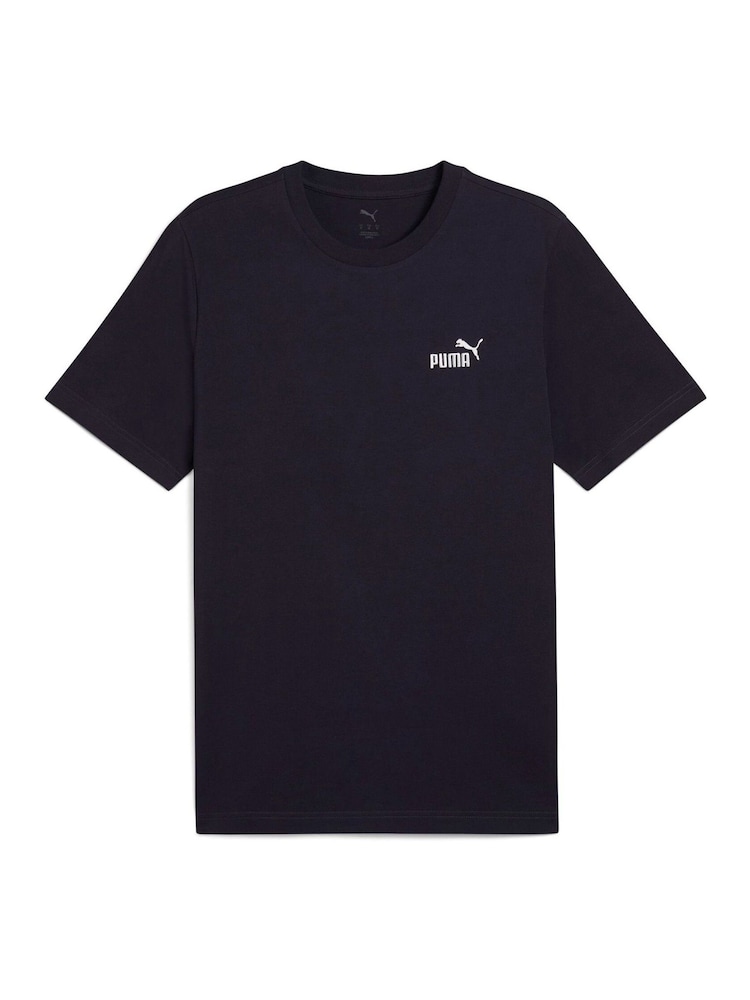 Puma Blue ESS Small No 1 Logo 100% Cotton T-Shirt - Image 2 of 3