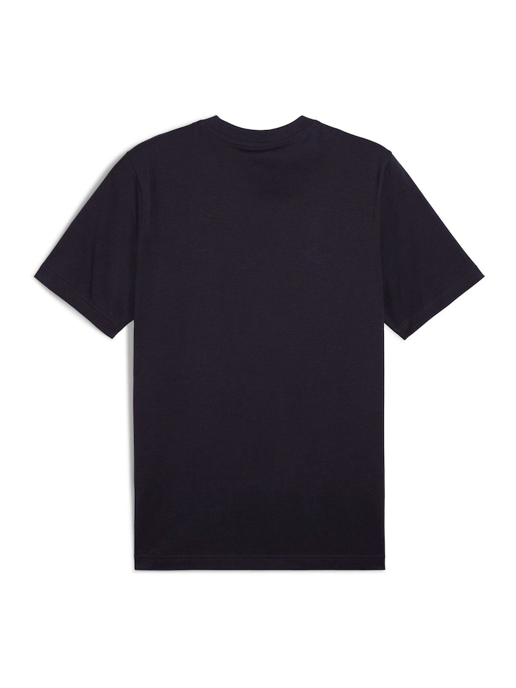 Puma Blue ESS Small No 1 Logo 100% Cotton T-Shirt - Image 3 of 3
