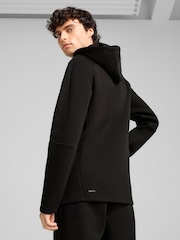 Preto - Puma capuz e zíper completo Evostripe masculino Hoodie - Imagem 2 de 5