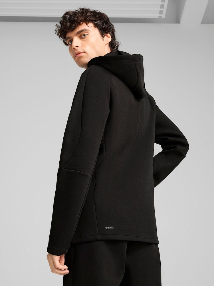 Preto - Puma capuz e zíper completo Evostripe masculino Hoodie - Imagem 2 de 5