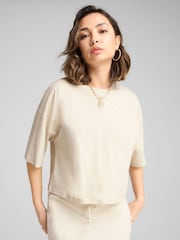 Blanco tiz - Puma Womens WARDROBE ESS Oversized Short T-Shirt - Imagen 2 de 3