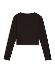 Puma Black Womens WARDROBE ESS Longsleeve Baby T-Shirt - Image 2 of 3