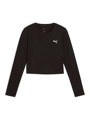 Puma Black Womens WARDROBE ESS Longsleeve Baby T-Shirt - Image 3 of 3