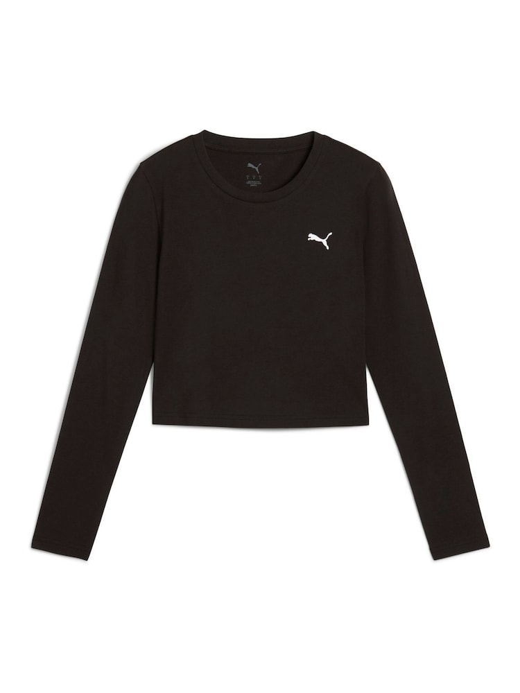 Puma Black Womens WARDROBE ESS Longsleeve Baby T-Shirt - Image 3 of 3