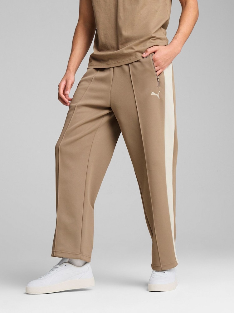 Puma Brown Mens T7 Always On Relaxed Track Joggers - Image 2 of 5