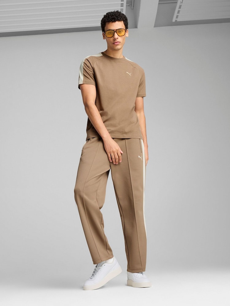 Puma Brown Mens T7 Always On Relaxed Track Joggers - Image 5 of 5