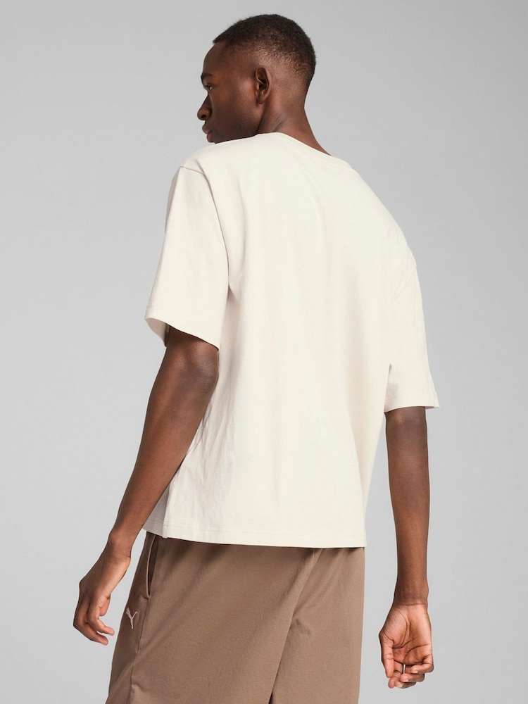 Puma Chalk White Mens WARDROBE ESS Boxy T-Shirt - Image 2 of 3