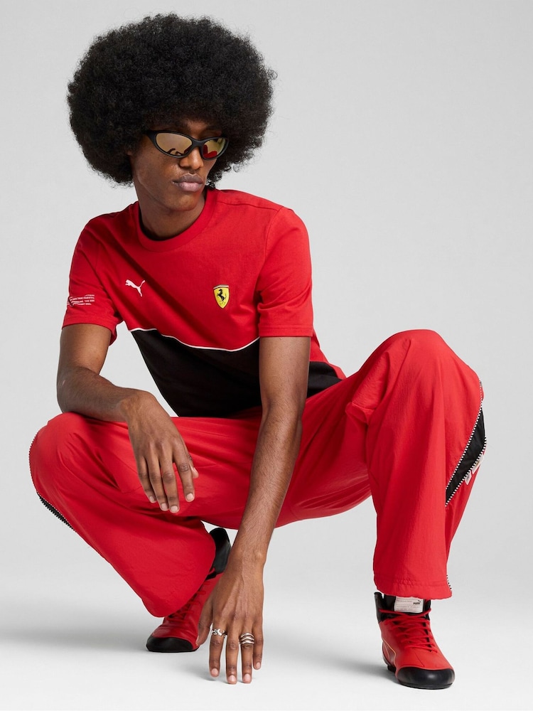Puma Red Mens Scuderia Ferrari Race SDS T-Shirt - Image 1 of 3