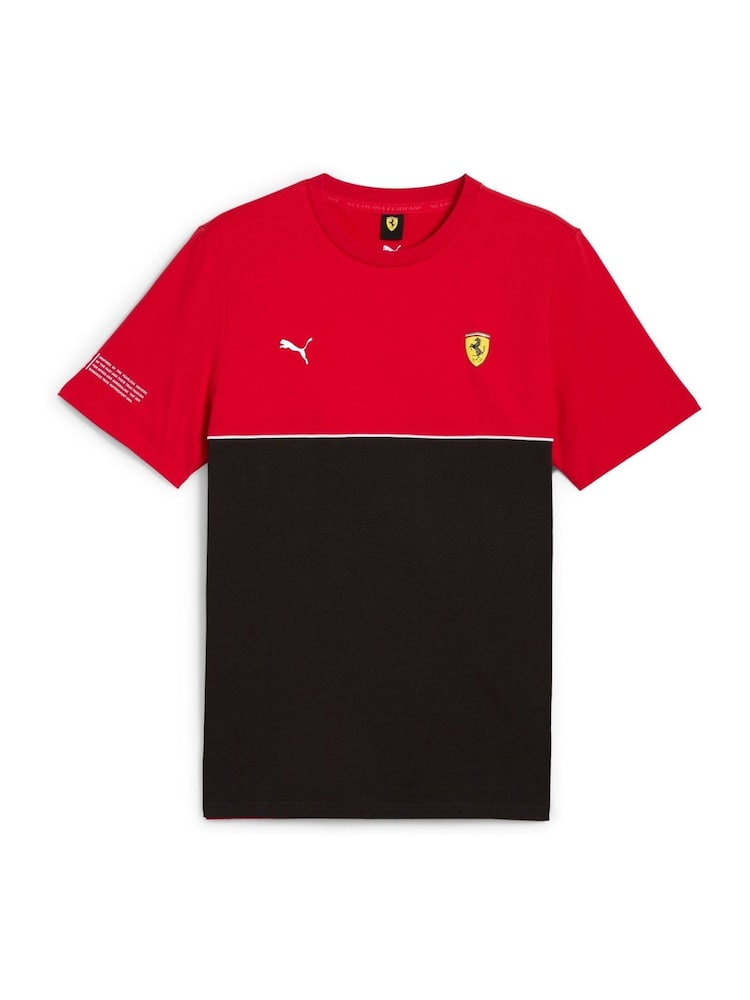 Puma Red Mens Scuderia Ferrari Race SDS T-Shirt - Image 2 of 3