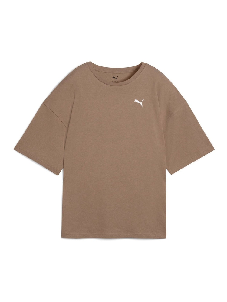 Puma Brown Womens Oversized WARDROBE ESS T-Shirt - Image 2 of 3