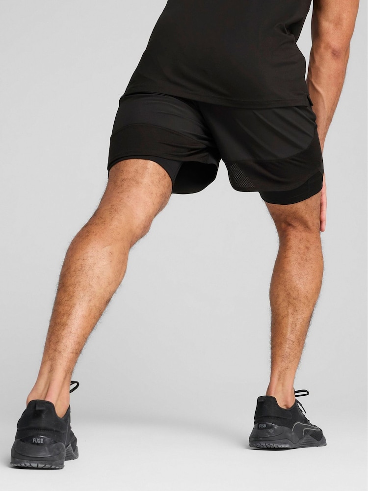 Puma Black Mens Training Tech 2-In-1 Shorts - Image 2 of 5