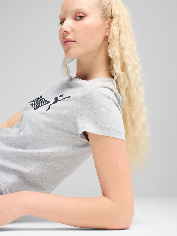 Puma Grey Womens ESS No. 1 Logo T-Shirt - Image 5 of 5