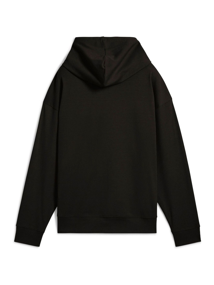 Puma Black Womens ESS ELEVATED Comfort Rib Hoodie - Image 5 of 5