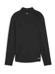 Puma Black Womens YOU-V Solid Quarter-Zip Golf Top - Image 1 of 2