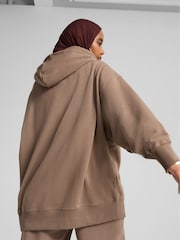 Puma Brown Oversized Womens Wardrobe Essentials Hoodie - Image 2 of 5