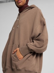 Puma Brown Oversized Womens Wardrobe Essentials Hoodie - Image 3 of 5