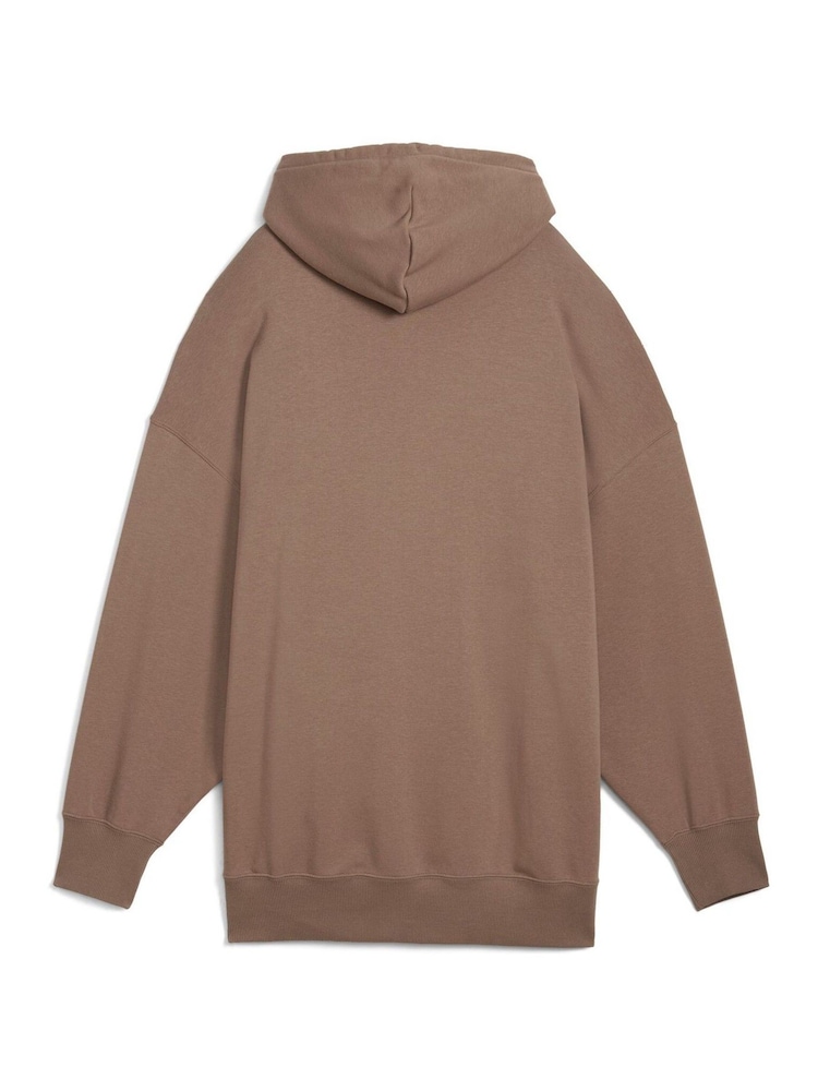 Puma Brown Oversized Womens Wardrobe Essentials Hoodie - Image 5 of 5