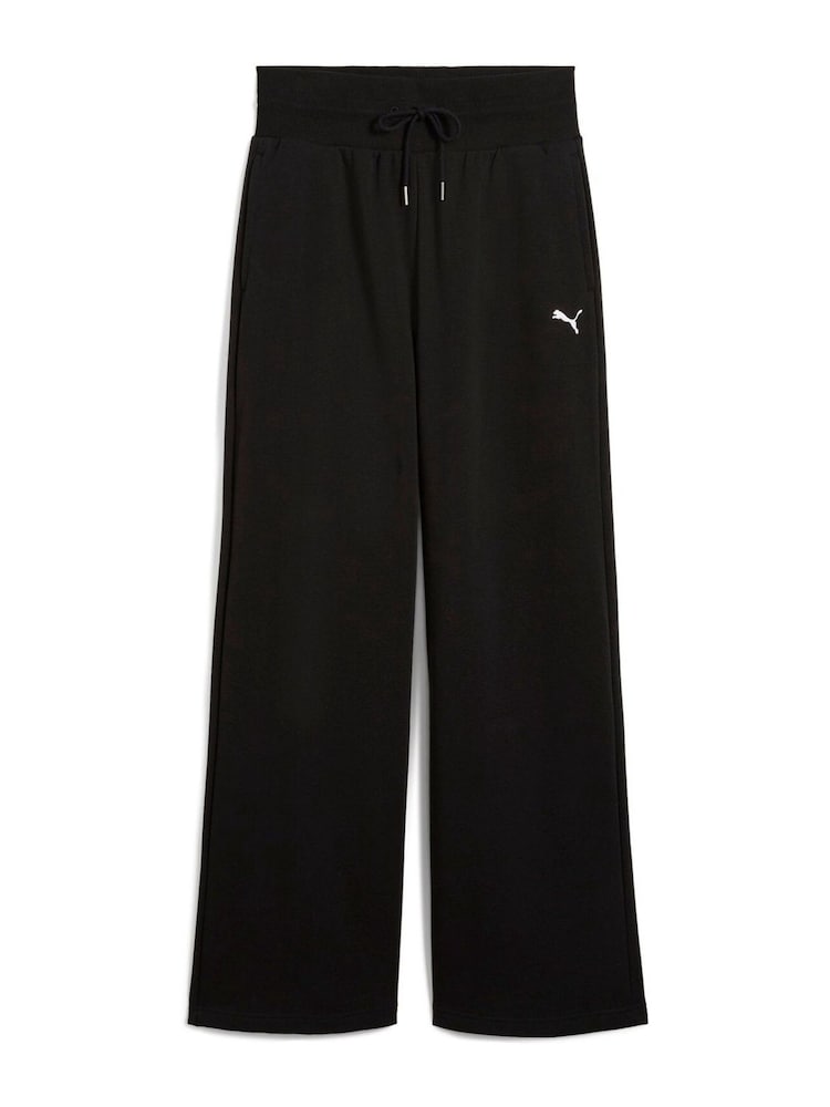 Puma Black Womens Wardrobe Essentials Relaxed Wide Leg Sweatpants - Image 3 of 4