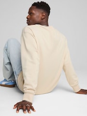 Puma Cream Mens WARDROBE ESS Relaxed Crew Sweatshirt - Image 2 of 5