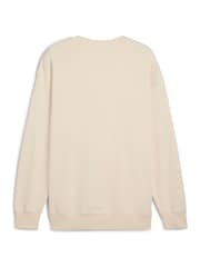 Puma Cream Mens WARDROBE ESS Relaxed Crew Sweatshirt - Image 5 of 5