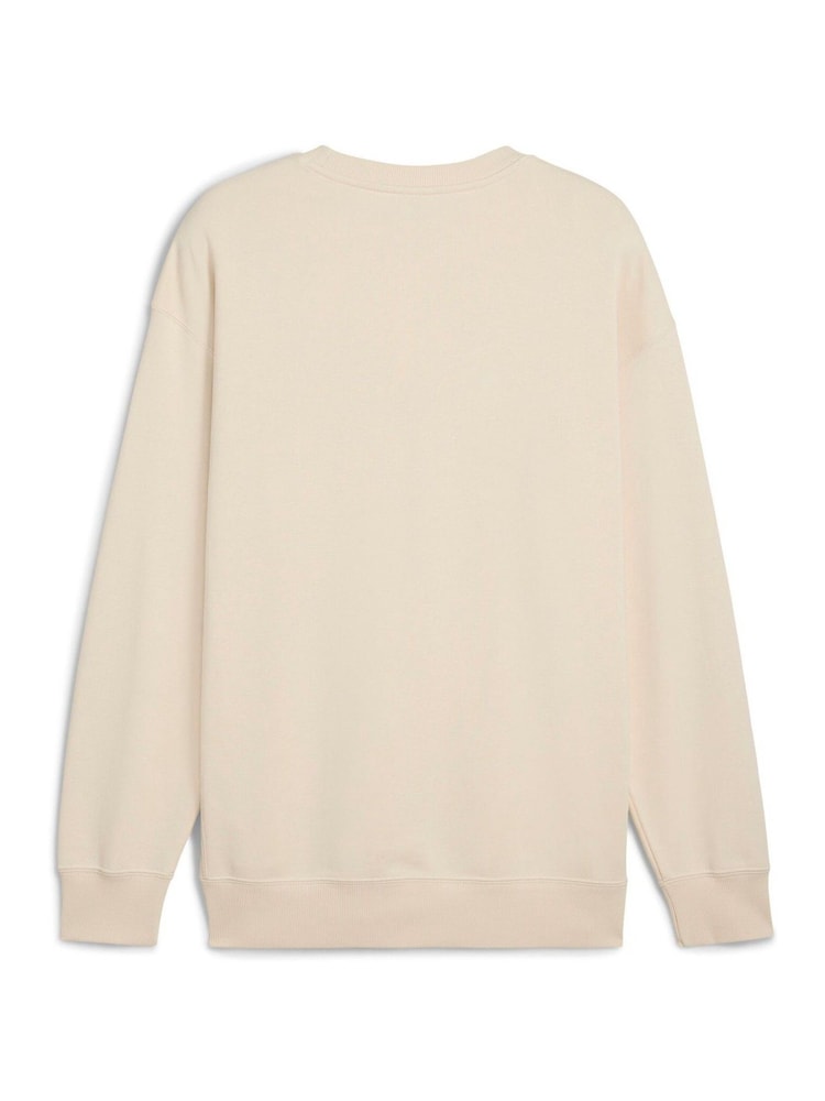 Puma Cream Mens WARDROBE ESS Relaxed Crew Sweatshirt - Image 5 of 5