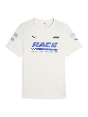 Puma White Mens F1 Graphic Ringer T-Shirt - Image 2 of 3