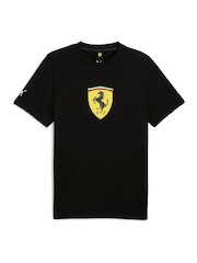 Puma Black Mens Scuderia Ferrari Race Coloured Big Shield T-Shirt - Image 2 of 3