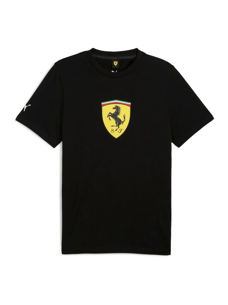 Puma Black Mens Scuderia Ferrari Race Coloured Big Shield T-Shirt - Image 2 of 3