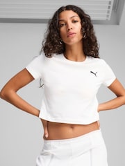 Puma White Womens WARDROBE ESS Baby T-Shirt - Image 1 of 5