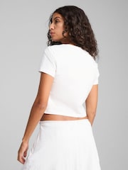 Puma White Womens WARDROBE ESS Baby T-Shirt - Image 4 of 5