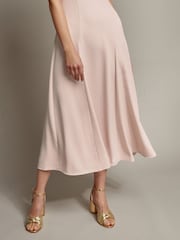 Monsoon Pink Belle Bow Sleeve Midi Dress - Image 4 of 5