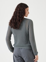 Hush Green Interest Stitch Knitted Jumper - Image 2 of 6