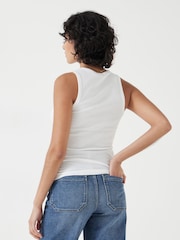 Hush White High Neck Ribbed Vest - Image 3 of 6