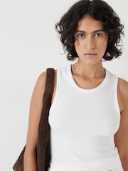 Hush White High Neck Ribbed Vest - Image 4 of 6