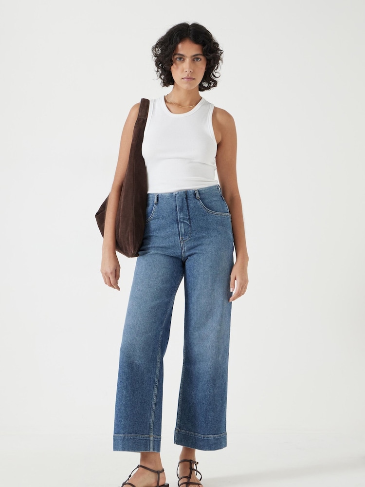 Hush White High Neck Ribbed Vest - Image 5 of 6