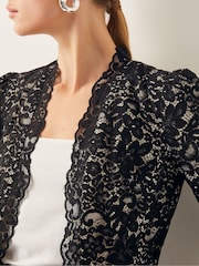 Monsoon Black Ria Lace Blazer - Image 4 of 6
